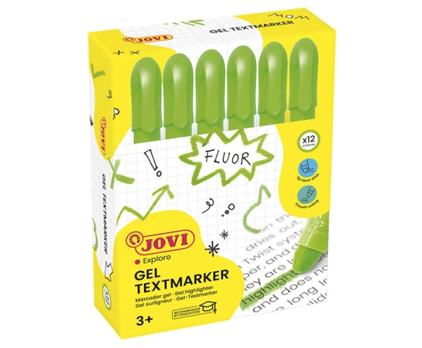 JOVI 1818 JEL STİK FOSFORLU KALEM YEŞİL - 12'Lİ KUTU