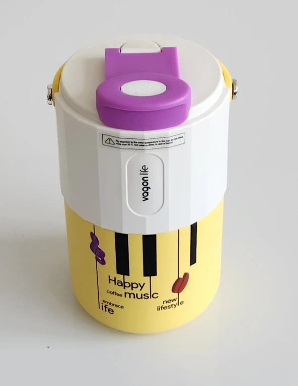 Vagonlife VGN2050 400ml Paslanmaz Çelik Termos Matara Çift İçim (Yellow)