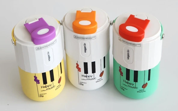 Vagonlife VGN2050 400ml Paslanmaz Çelik Termos Matara Çift İçim (Yellow) - 6