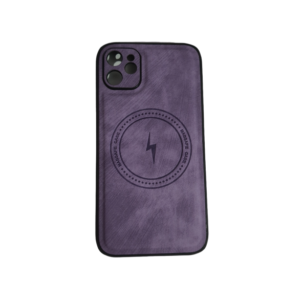 İphone 12 PRO Uyumlu Alfa Desenli Magsafe Kablosuz Şarj Özellikli Kılıf Modeli MOR - 2