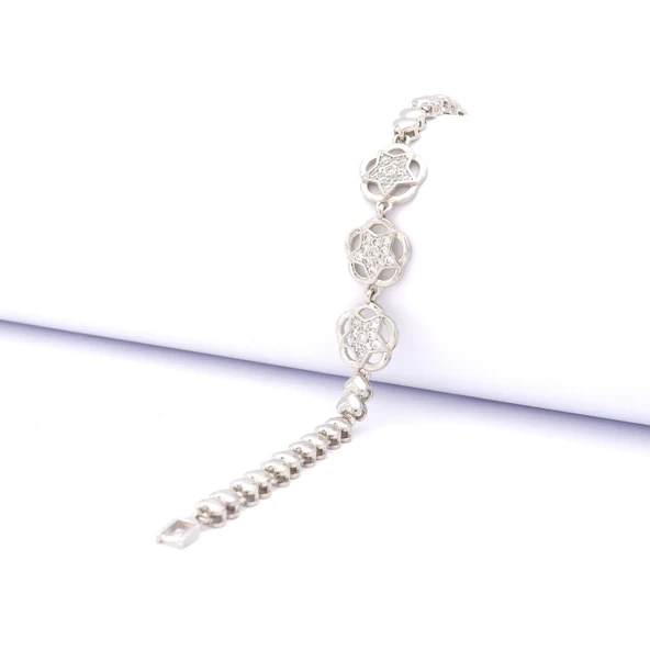 316L Çelik  Zirkon Taşlı Yıldızlı Kadın Bileklik BLK-538