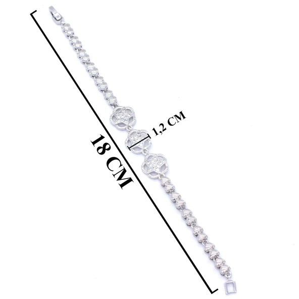 316L Çelik  Zirkon Taşlı Yıldızlı Kadın Bileklik BLK-538 - 6