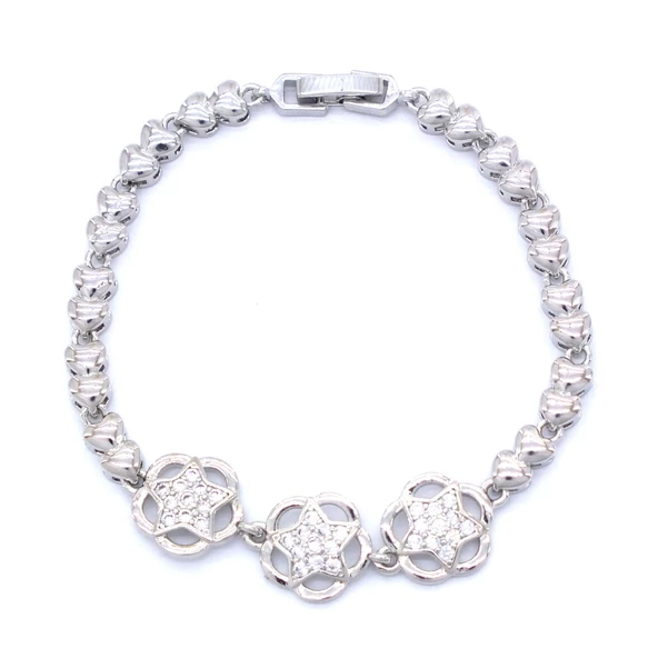 316L Çelik  Zirkon Taşlı Yıldızlı Kadın Bileklik BLK-538 - 2