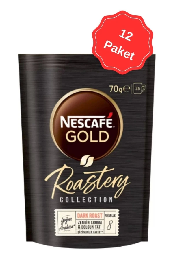 Nescafe Gold Dark Roast Kahve 50G x 12 Adet