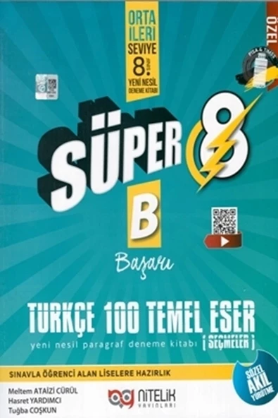 Nitelik Yayınları Süper Türkçe 100 Temel Eser Paragraf Deneme Kitabı