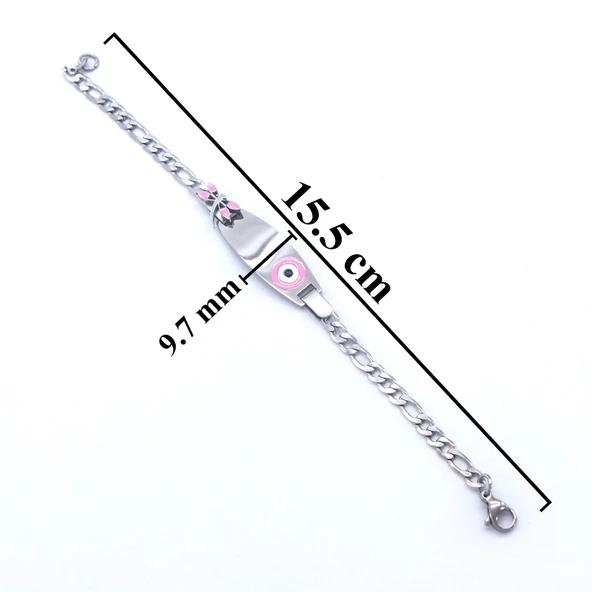 Bebek Bileklik Çelik Nazar Bonvuklu Yusufçuk Model BLK-962 - 3