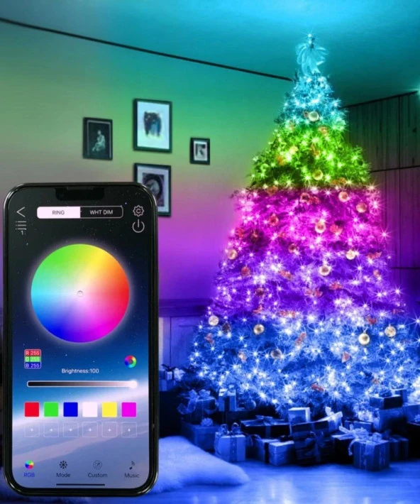 10 Metre RGB Şerit Led - Kumanda ve Mobil Aplikasyon Kontrol- Su Geçirmez / Sese Duyarlı - 5
