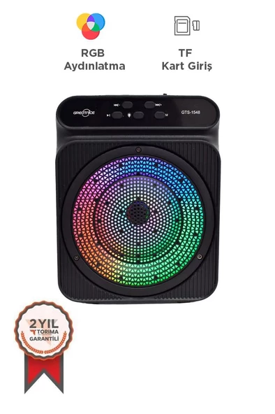 Torima GTS-1548 8W 4" Extra Bass RGB Işıklı Bluetooth Hoparlör FM Radyo USB TF AUX Destekli Speaker