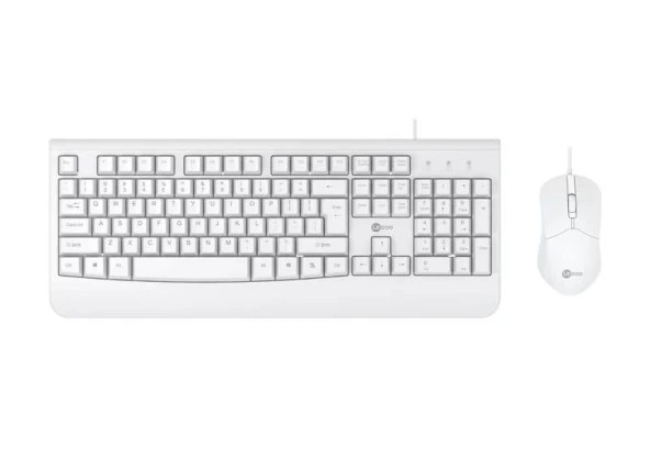 Lenovo Lecoo CM105 Usb Kablolu Türkçe Q Klavye & Mouse Set Beyaz