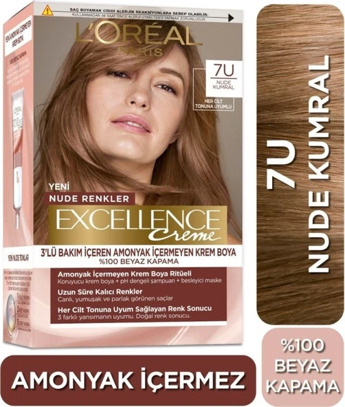 L’oréal Paris Excellence Creme Nude Renkler Saç Boyası – 7u Nude Kumral