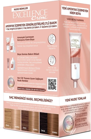 L’oréal Paris Excellence Creme Nude Renkler Saç Boyası – 8u Nude Koyu Sarı - Resim 3