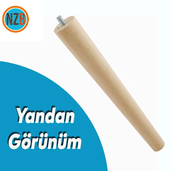 Ahşap Mobilya Koltuk Kanepe Sehpa Masa Ayağı Ayakları M8 Civatalı 30 cm + Bağlantı Aparatlı 8'li Set - 7