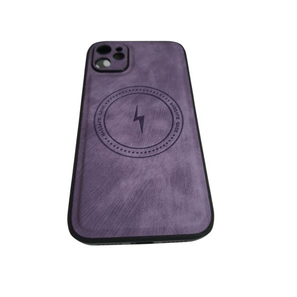İphone 13 PRO MAX Uyumlu Alfa Desenli Magsafe Kablosuz Şarj Özellikli Kılıf Modeli MOR - 4