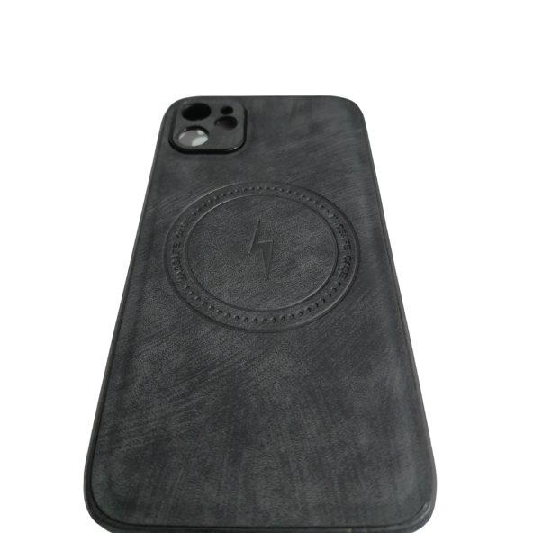 İphone 14 Uyumlu Alfa Desenli Magsafe Kablosuz Şarj Özellikli Kılıf Modeli SİYAH - 4