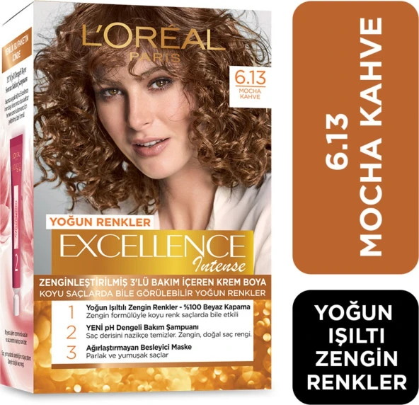 L'Oréal Paris Excellence Intense Saç Boyası 6.13 Mocha Kahve