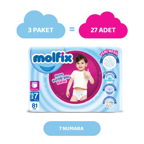 Molfix Pants Bebek Bezi 7 Beden XXL Aylık Fırsat Paketi 81 Adet - 2
