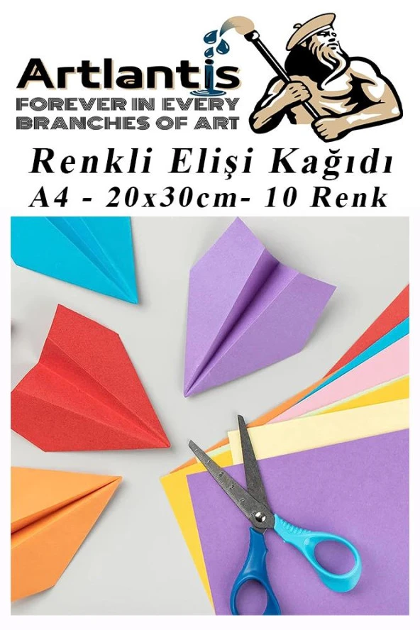 Elişi Kağıdı A4 10 Renk 2 Paket El işi Kağıdı 10 Lu Kreş Ana Sınıfı Okul Öncesi Sınıf Malzemesi - 4