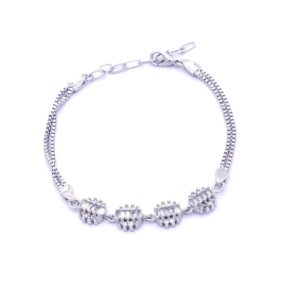 316L Çelik Zirkon Taşlı Şekilli Kadın Bileklik BLK-796 - Resim 2