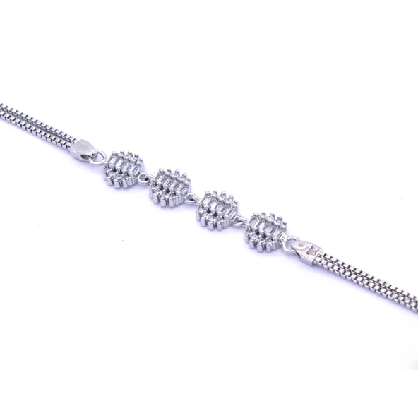 316L Çelik Zirkon Taşlı Şekilli Kadın Bileklik BLK-796 - Resim 4