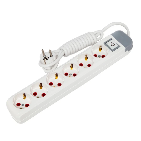 Asgrup-Au62A 6Lı Grup Priz Topraklı 2 Metre Anahtarlı - 2