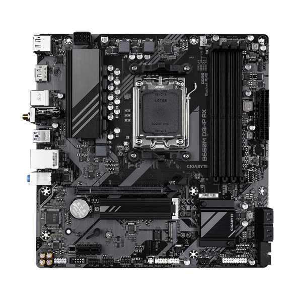 Gigabyte B650M D3HP AX AMD B650 AM5 DDR5 7600MHz (OC) HDMI/DP M.2 Wi-Fi RGB mATX Anakart - 2