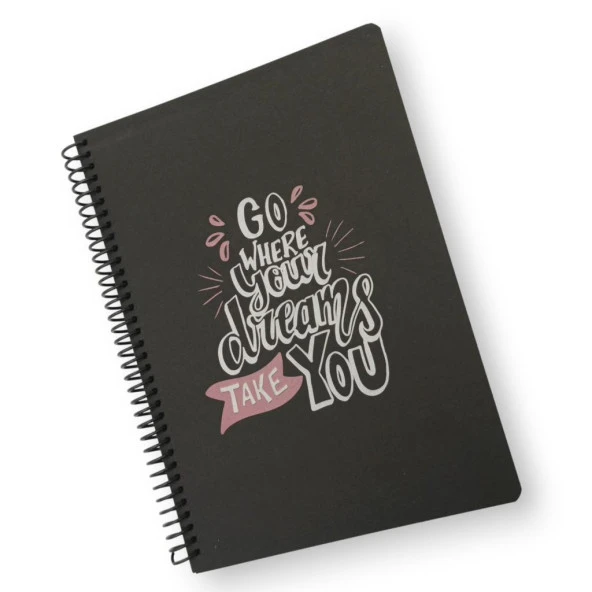 Siyah Zemin Spiralli Defter 40 Yp 90 Gr 17x24 cm - 4