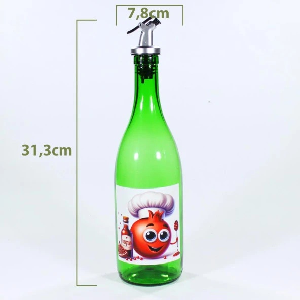 Yağdanlık Sosluk Sirkelik Nar Ekşisi Animasyon Çimen Yeşili 750 ml Akıtıcılı - 2