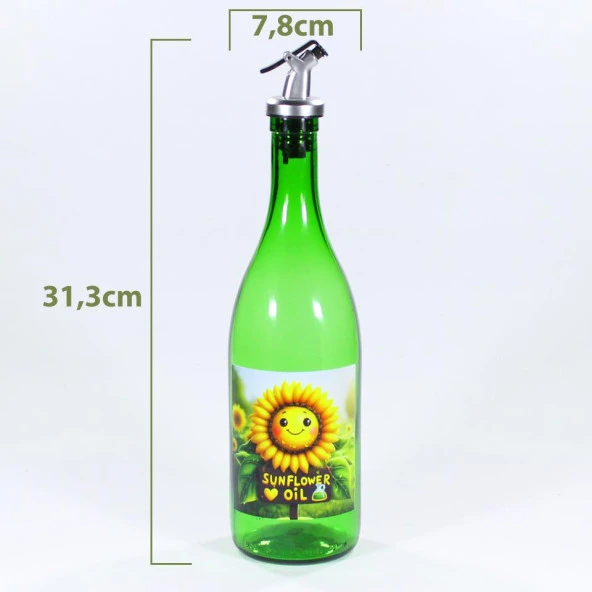 Yağdanlık Sosluk Sirkelik Ay Çiçek Animasyon Çimen Yeşili 750 ml Akıtıcılı - 2
