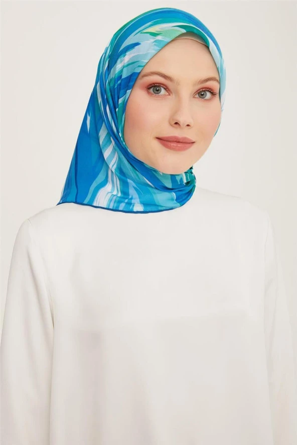 Polyester Trend Eşarp Turkuaz - Yeşil 7003-02