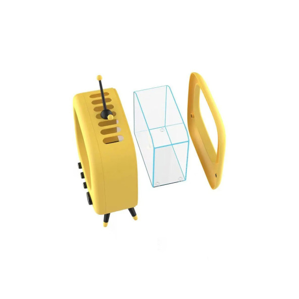 TechTic Tv Şekilli Işıklı Mini Akvaryum Beta Balık Tankı Led Aydınlatma Termostatik Isıtma Vintage - Resim 4