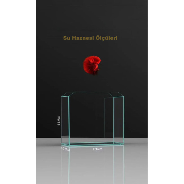 TechTic Tv Şekilli Işıklı Mini Akvaryum Beta Balık Tankı Led Aydınlatma Termostatik Isıtma Vintage - Resim 9