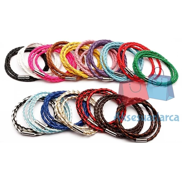 Pratik Tak Çıkar Deri Erkek Kadın Bileklik Paslanmaz Çelik Uç - 6