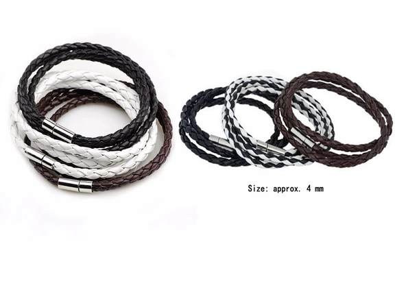 Pratik Tak Çıkar Deri Erkek Kadın Bileklik Paslanmaz Çelik Uç - 5