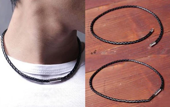 Pratik Tak Çıkar Deri Erkek Kadın Bileklik Paslanmaz Çelik Uç - 3