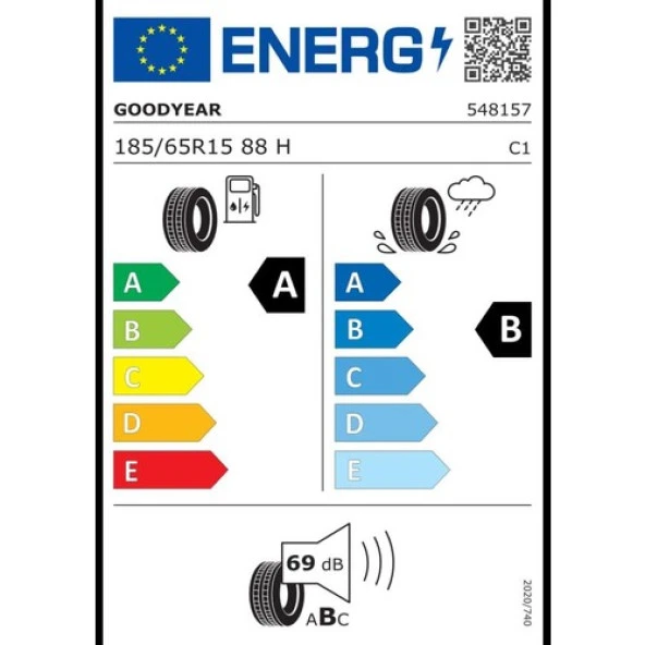 Goodyear 185/65 R15 88H Efficientgrip Performance Oto Yaz Lastiği (Üretim : 2024)