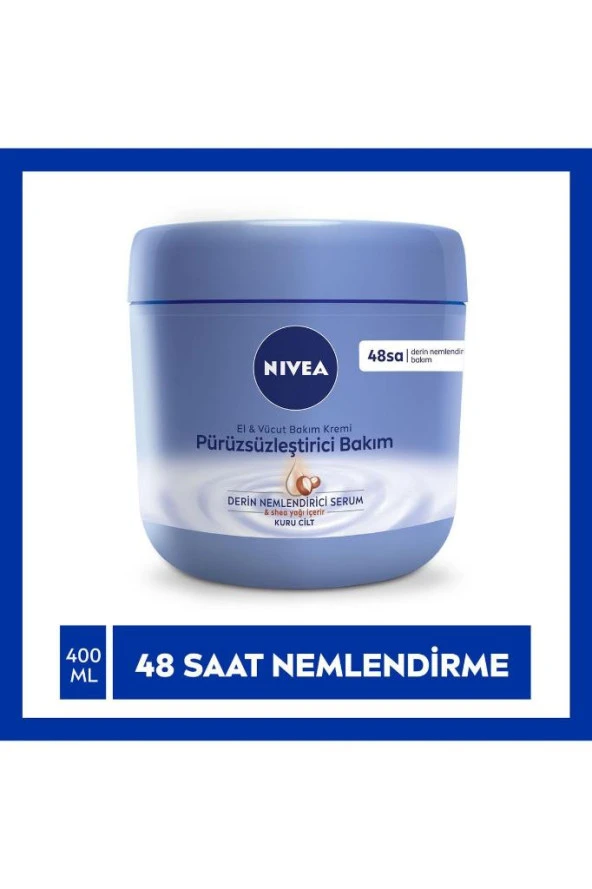 Nivea El Ve Vücut Kremi 400 Ml pürüzsüzleştirici Ve Nemlendirici Serum Ve Shea Yağı Içerir,kuru Ciltler