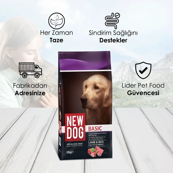 NewDog Kuzu Etli - Pirinçli Yetişkin Köpek Maması 10 KG - 3