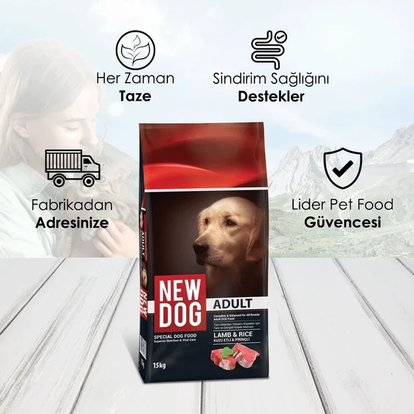 NewDog Kuzu Etli Pirinçli Yetişkin Köpek Maması 15 Kg - 3