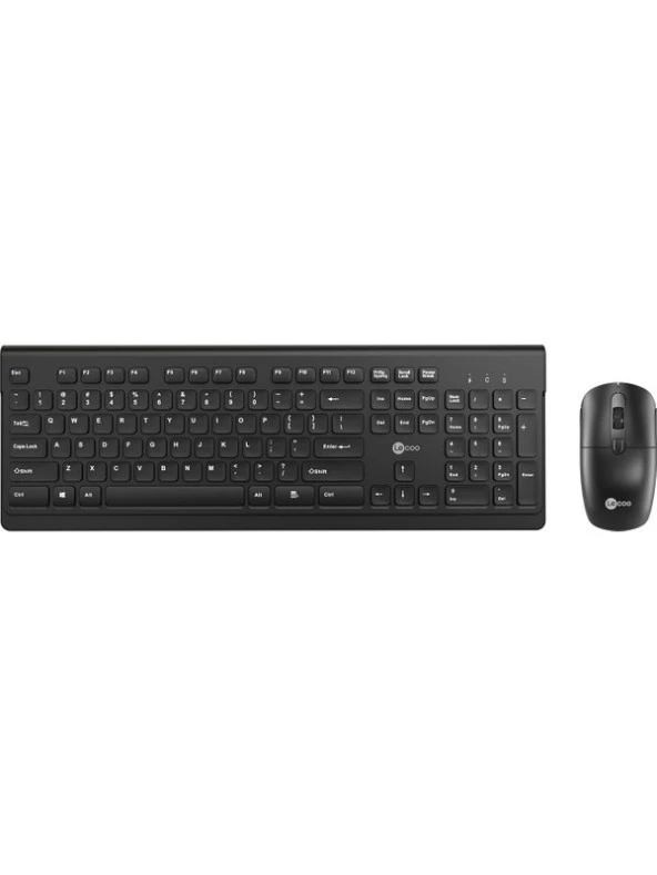 Lenovo Lecoo KW203 2.4ghz Kablosuz Türkçe Q Klavye & Mouse Set Siyah