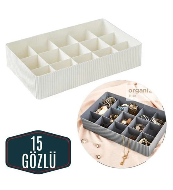 Pharma Acqua Beyaz 15 Bölmeli Takı Organizeri - 2