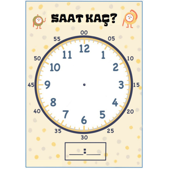 Saat Öğrenme Seti (Kes-Yapıştır-Yaz-Sil) - 4