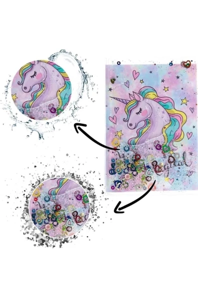 Unicorn A5 Boy Simli Ve Sulu Kapaklı Defter Mls-302 - 3