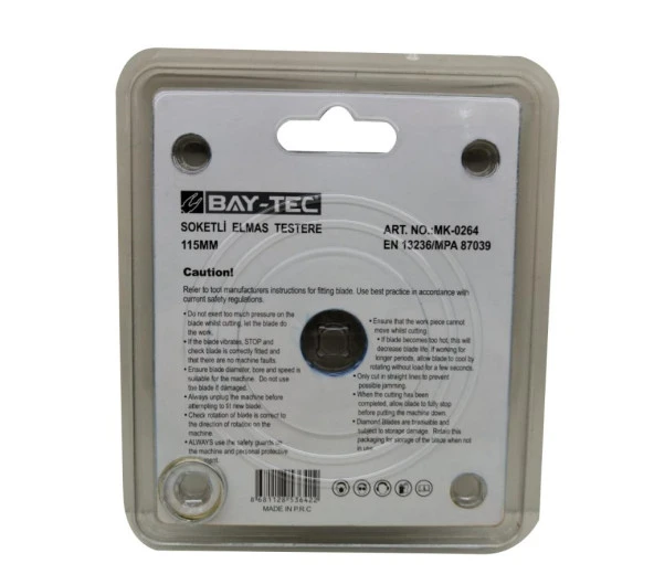 Bay-Tec MK0264 Soketli Elmas Testere Kesici Disk 115 mm - 3