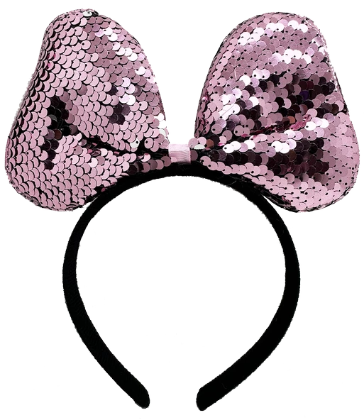 Renk Değiştiren Pullu Payetli Fiyonk Parti Tacı Pembe Gümüş Renk 20x16 cm ürün görseli 1