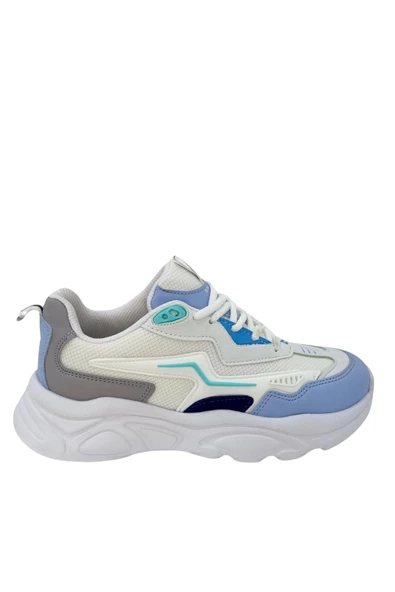 Kadın Bej  Ortopedik Taban fileli Sneaker Günlük Spor Ayakkabı 026 SLZ00044 - 8