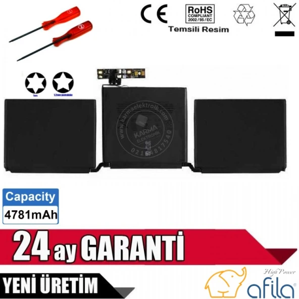 Macbook Pro 13" Model A2289 (2020) Serisi Batarya, Pil