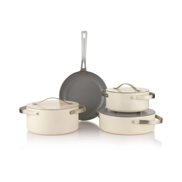 Schafer Moonlight Seramik Tencere Seti 7 Parça-Krem - 5