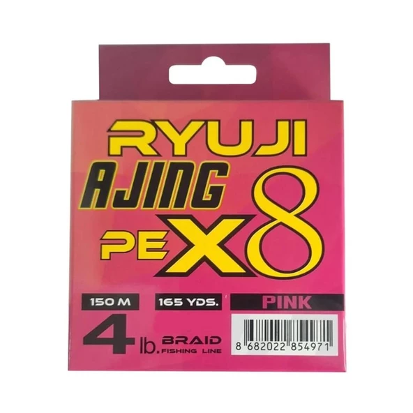 Ryuji Ajing X8 150mt PE İp Misina  Pink PE 0.3