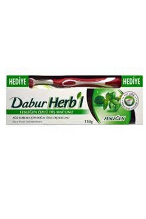 DABUR Herbal Fesleğen Özlü Diş Macunu 150 G Diş Fırçası Hediyeli