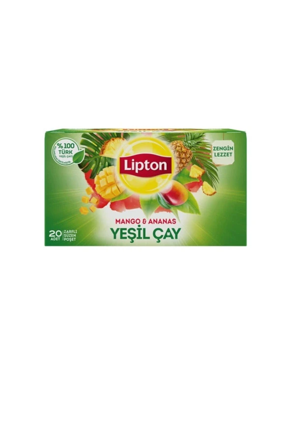 LİPTON Mango & Ananaslı Bardak Poşet Yeşil Çay 20'li